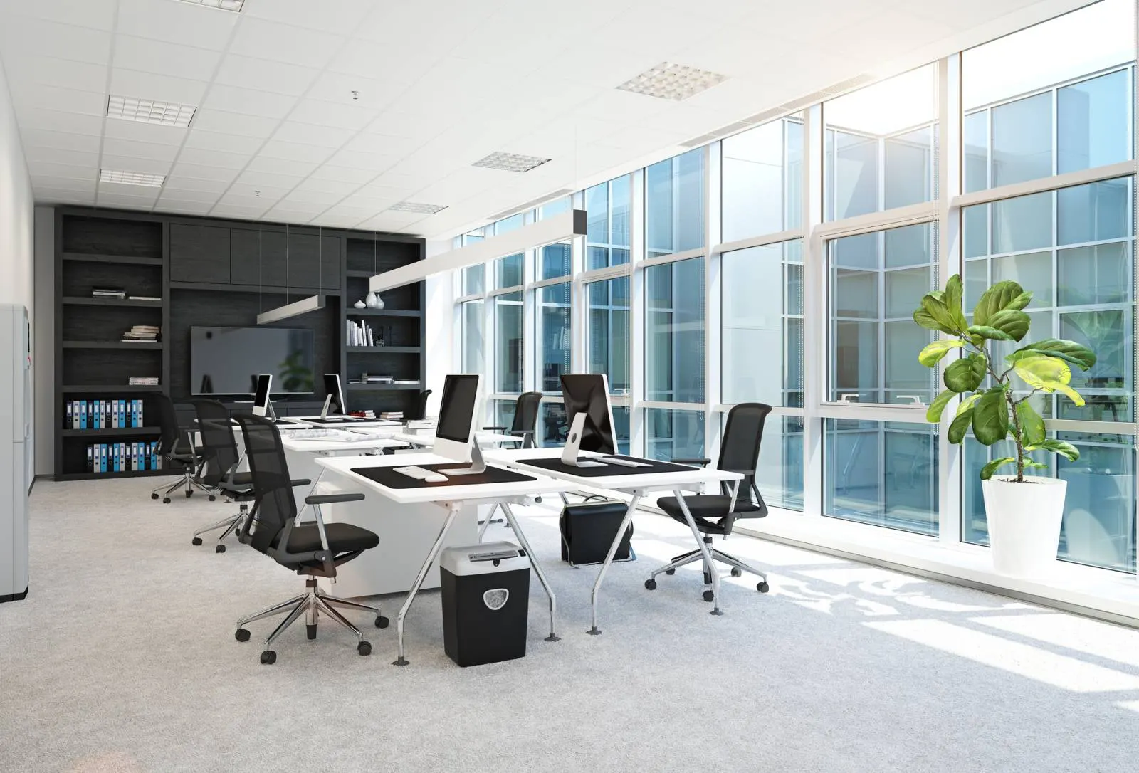 Aménagement de bureaux d'entreprise à Lyon avec open space sur mesure