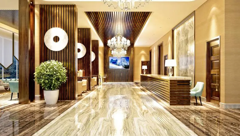 Aménagement sur mesure d'un hall d'entrée d'hôtel de luxe à Lyon 2